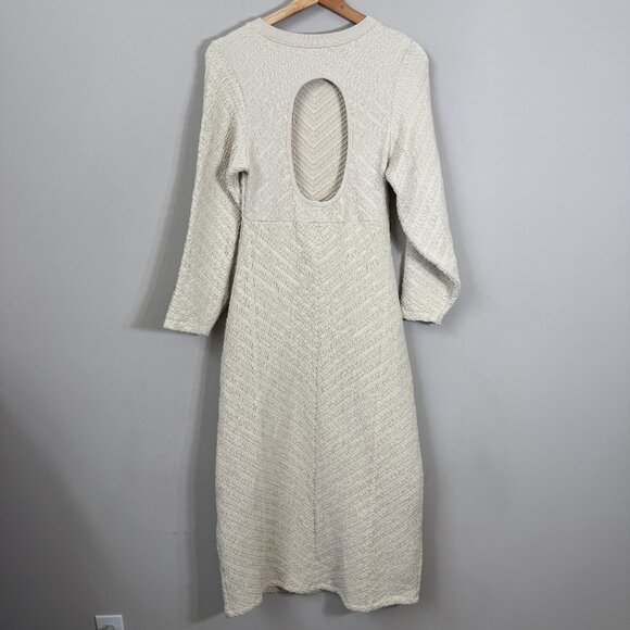 Free People Gabby Seamless Midi Dress Women's M/L Ivory Wet Plaster Textured NWT - Picture 10 of 16